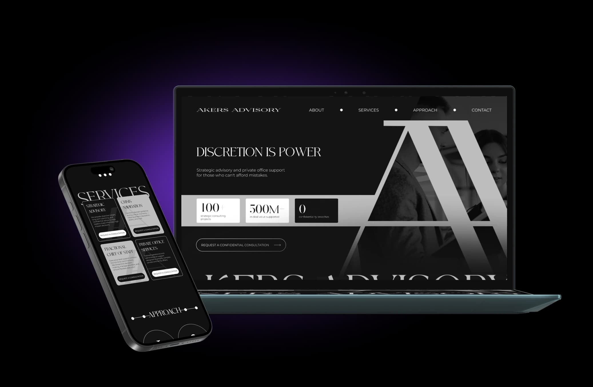 Макет сайту на ноутбуці та смартфоні